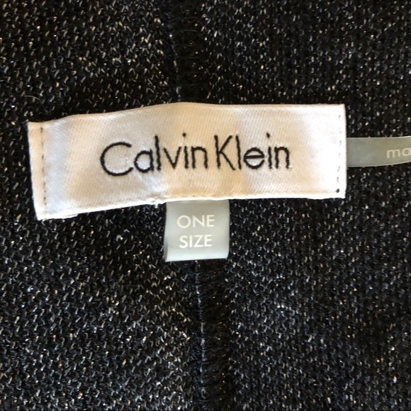 Calvin Klein Cape Black & Silver Metallic Knit One Size - Picture 3 of 15